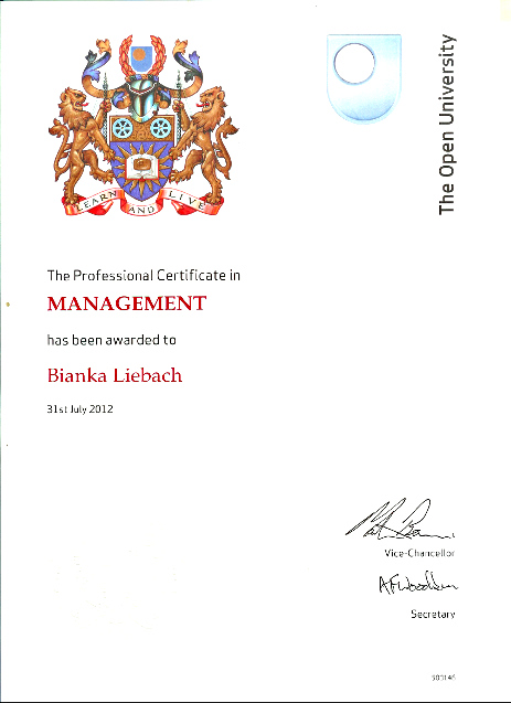 Open University Certificate in Professional Management